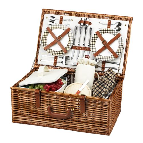 English Style Picnic Basket Set for Four English Style Picnic Basket Set for Four