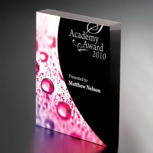 Black Rectangle with Direct Print on Silver Plate Black Rectangle with Direct Print on Silver Plate