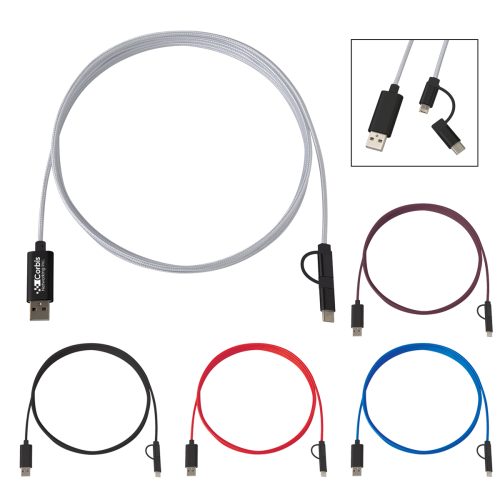 3-In-1 10 Ft. Braided Charging Cable 3-In-1 10 Ft. Braided Charging Cable